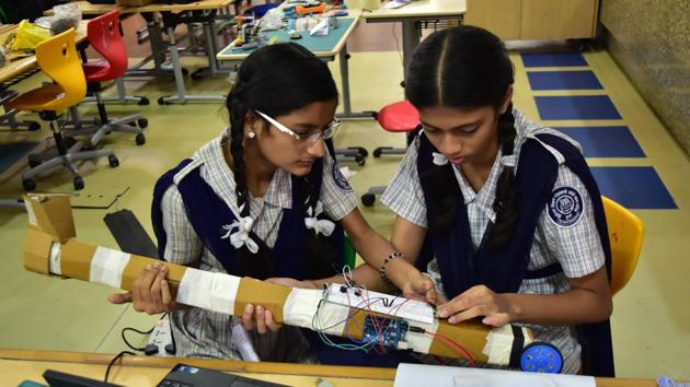 Students from several schools participated in a boot camp organised recently by Consilience, a global innovation consultancy. (HT Photo) Students from several schools participated in a boot camp organised recently by Consilience, a global innovation consultancy. (HT Photo)