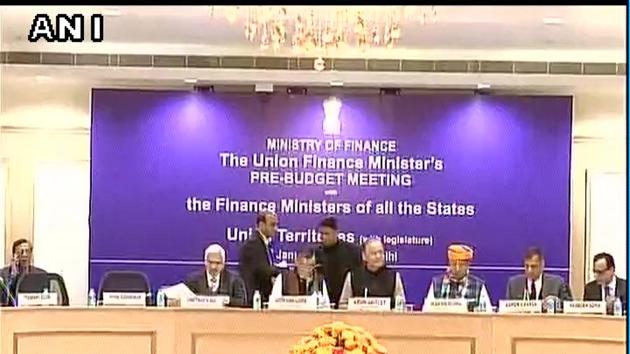 Finance minister Arun Jaitley chairs pre-budget consultation meeting with state finance ministers. (ANI Photo) Finance minister Arun Jaitley chairs pre-budget consultation meeting with state finance ministers. (ANI Photo)