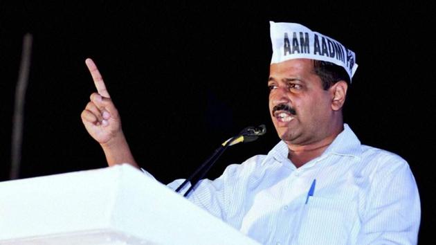 AAP national convener Arvind Kejriwal addresses an election rally in south Goa.(PTI Photo)