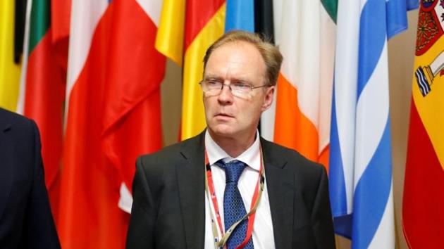 File photo of Britain's ambassador to the European Union, Ivan Rogers, showing him leaving the EU Summit in Brussels, Belgium, on June 28, 2016.(Reuters)