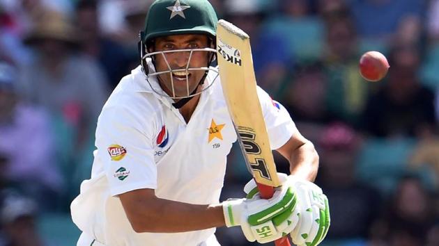 Younis Khan plays a shot against Australia during the second day of the third cricket Test match at the SCG in Sydney on Wednesday. Get live cricket score of AUS vs PAK here(AFP)