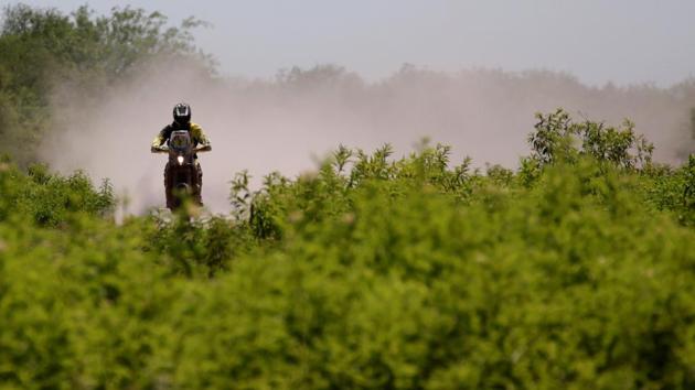 Stefan Svitko of Slovakia rides his KTM. (Ricardo Moraes/REUTERS)