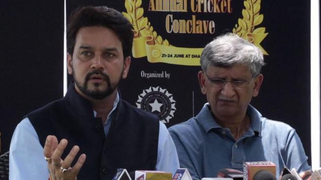 Ousted BCCI president Anurag Thakur and secretary Ajay Shirke.(AFP)