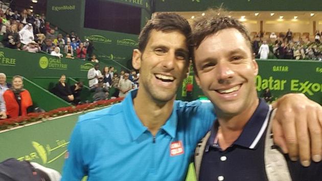 Novak Djokovic (left) won his second round match against Horacio Zeballos 6-3, 6-4 in just 72 minutes in Doha, thanks to a break of the Argentinian’s serve in each set. (HoraciaZeballos/Twitter) Novak Djokovic (left) won his second round match against Horacio Zeballos 6-3, 6-4 in just 72 minutes in Doha, thanks to a break of the Argentinian’s serve in each set. (HoraciaZeballos/Twitter)