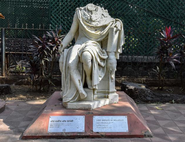When the walls of the original Fort were demolished, this statue of Richard Colley, first Marquis of Wellesley and former governor general of India, was moved to Elphinstone Circle. From there it was moved to the Town Hall (now the Asiatic Library) and finally to the grounds of the museum in 1965. “We maintain the statues in the way they were brought here. The idea of restoring them was floated a few years ago but the British Council decided against it as they consider the statues in their present state to be representative of a time in history. I agree with that stand. In fact, the museum which was established during the British colonial era seems a perfect place for these damaged statues,” says Tasneem Zakaria Mehta, director of the Bhau Daji Lad museum. (Kunal Patil / HT photo) When the walls of the original Fort were demolished, this statue of Richard Colley, first Marquis of Wellesley and former governor general of India, was moved to Elphinstone Circle. From there it was moved to the Town Hall (now the Asiatic Library) and finally to the grounds of the museum in 1965. “We maintain the statues in the way they were brought here. The idea of restoring them was floated a few years ago but the British Council decided against it as they consider the statues in their present state to be representative of a time in history. I agree with that stand. In fact, the museum which was established during the British colonial era seems a perfect place for these damaged statues,” says Tasneem Zakaria Mehta, director of the Bhau Daji Lad museum. (Kunal Patil / HT photo)