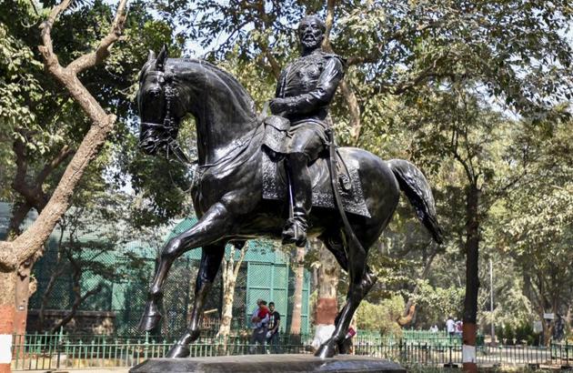 There’s a secret graveyard behind Mumbai’s Bhau Daji Lad museum. It’s where colonial relics have been buried in full view, for over 50 years. This is a bronze statue of Albert Edward, then Prince of Wales and future King Edward VII of Britain, atop a horse. Sculpted by Joseph Edgar Boehm, it stands 16.7-ft tall and was removed from the junction of Esplanade Road and Rampart Row in the Kala Ghoda art district, in 1965. (Kunal Patil / HT photo) There’s a secret graveyard behind Mumbai’s Bhau Daji Lad museum. It’s where colonial relics have been buried in full view, for over 50 years. This is a bronze statue of Albert Edward, then Prince of Wales and future King Edward VII of Britain, atop a horse. Sculpted by Joseph Edgar Boehm, it stands 16.7-ft tall and was removed from the junction of Esplanade Road and Rampart Row in the Kala Ghoda art district, in 1965. (Kunal Patil / HT photo)