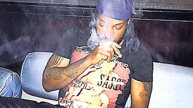 In this photo posted on Chris Gayle's Instagram account on May 19, the Caribbean smokes and drinks as he takes a break from a tight cricketing schedule.(Instagram)