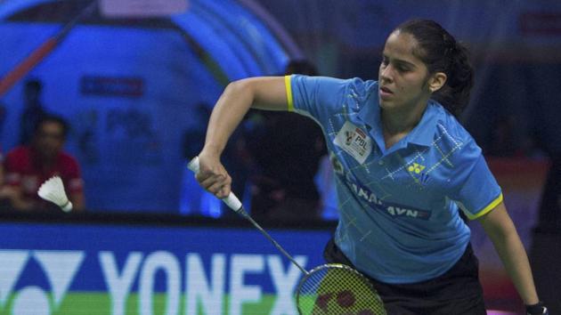 Saina Nehwal defeated Nitchaon Jindapol to help Awadhe Warriors beat defending champions Delhi Acers 6 to -1 in the Premier Badminton League. (PTI) Saina Nehwal defeated Nitchaon Jindapol to help Awadhe Warriors beat defending champions Delhi Acers 6 to -1 in the Premier Badminton League. (PTI)