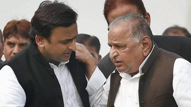 Samajwadi Party chief Mulayam Singh Yadav and Uttar Pradesh chief minister Akhilesh Yadav during a function in Lucknow. (PTI Photo) Samajwadi Party chief Mulayam Singh Yadav and Uttar Pradesh chief minister Akhilesh Yadav during a function in Lucknow. (PTI Photo)