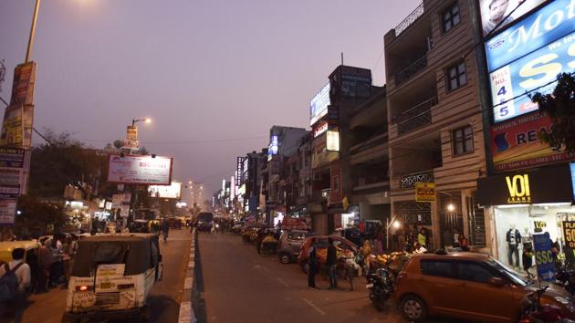 The road near Batra Cinema in Mukherjee Nagar where the ruckus took place on New Year’s eve. The police have registered a case. (Ravi Choudhary/HT Photo) The road near Batra Cinema in Mukherjee Nagar where the ruckus took place on New Year’s eve. The police have registered a case. (Ravi Choudhary/HT Photo)