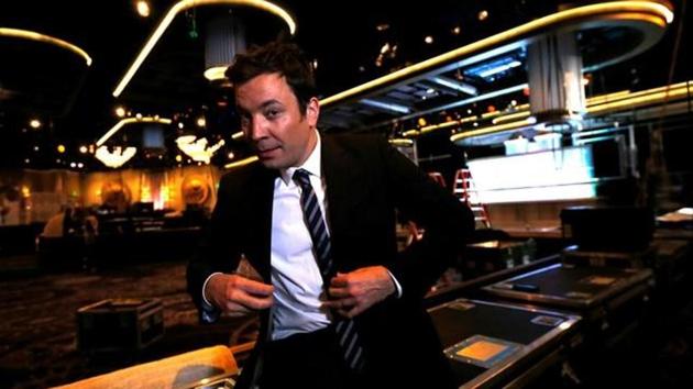 Host and comedian Jimmy Fallon poses during preparations for the 73rd Annual Golden Globe Awards in Beverly Hills. Host and comedian Jimmy Fallon poses during preparations for the 73rd Annual Golden Globe Awards in Beverly Hills.