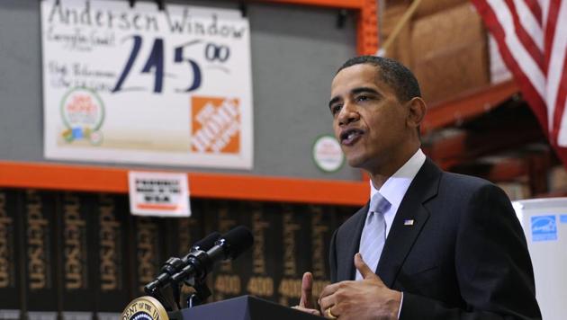 President Barack Obama speaks during a visit to Home Depot in Alexandria, Virginia, US, in December 2009. (AP File) President Barack Obama speaks during a visit to Home Depot in Alexandria, Virginia, US, in December 2009. (AP File)