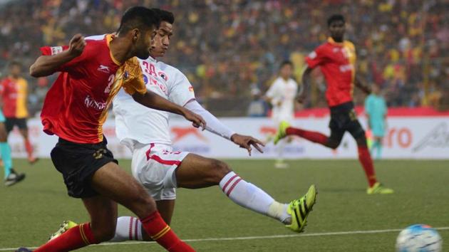 East Bengal F.C. drew with Aizawl F.C. in the I-League encounter in Barasat. (AIFF) East Bengal F.C. drew with Aizawl F.C. in the I-League encounter in Barasat. (AIFF)