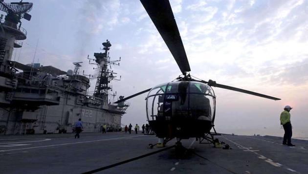 A Chetak helicopter on board an Indian Navy vessel. A series of crashes of the light utility chopper has raised safety concerns.(File Photo) A Chetak helicopter on board an Indian Navy vessel. A series of crashes of the light utility chopper has raised safety concerns.(File Photo)