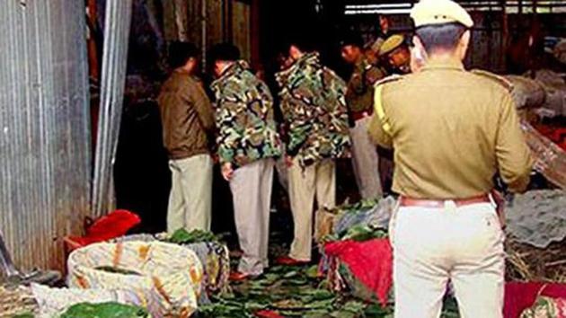 Police officials investing an area where an explosion took place in Manipur. (PTI File Photo) Police officials investing an area where an explosion took place in Manipur. (PTI File Photo)