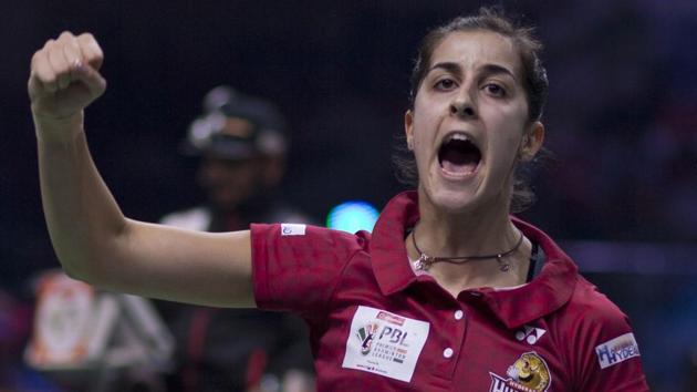 Carolina Marin was stretched by Ashwini Ponnappa in the Premier Badminton League match between Hyderabad Hunters and Bengaluru Smashers. (AP) Carolina Marin was stretched by Ashwini Ponnappa in the Premier Badminton League match between Hyderabad Hunters and Bengaluru Smashers. (AP)