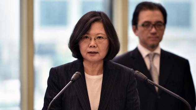 Taiwan President Tsai Ing-wen speaks departing from Taoyuan airport. (AFP Photo) Taiwan President Tsai Ing-wen speaks departing from Taoyuan airport. (AFP Photo)