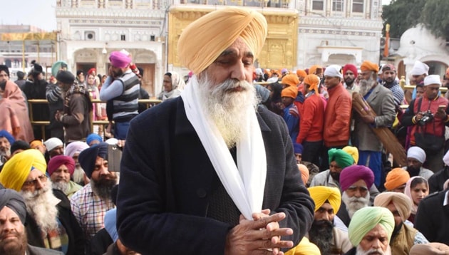 Punjab cabinet minister Sikander Singh Maluka at Akal Takht on Sunday.(Sameeer Sehgal/HT)