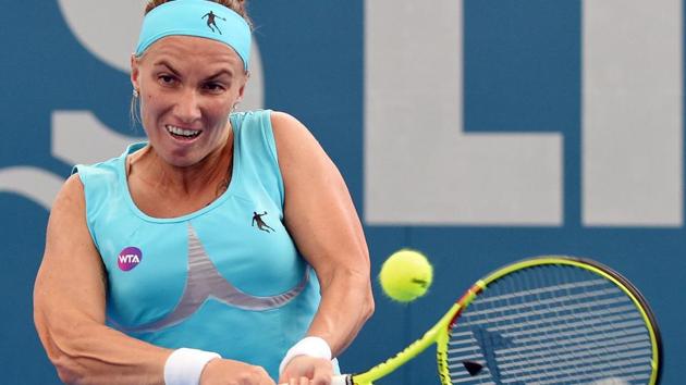 Svetlana Kuznetsova won her first round match against Irina-Camelia Begu at the Sydney Open.(AFP)