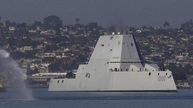 The USS Zumwalt . US NAvy’s biggest, most expensive and most technologically advanced destroyer, is escorted into San Diego Bay. (AP File Photo/ Representative image) The USS Zumwalt . US NAvy’s biggest, most expensive and most technologically advanced destroyer, is escorted into San Diego Bay. (AP File Photo/ Representative image)