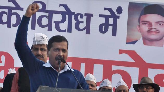 AAP chief and Delhi CM Arvind Kejriwal addressing at a party rally in Rohtak on Sunday. (PTI File Photo) AAP chief and Delhi CM Arvind Kejriwal addressing at a party rally in Rohtak on Sunday. (PTI File Photo)