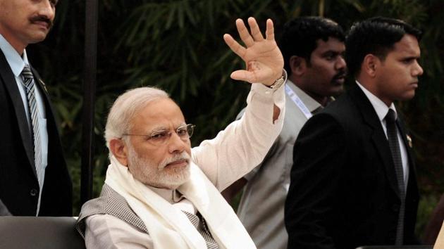 Prime Minister Narendra Modi during the 14th Pravasi Bhartiya Divas at Bangalore International Exhibition Center in Bengaluru.(PTI File Photo)