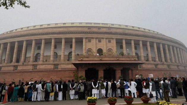 Opposition leaders protest to observe a ‘Black Day’ against demonetization at Parliament House in New Delhi on Thursday during the Winter Session. (PTI) Opposition leaders protest to observe a ‘Black Day’ against demonetization at Parliament House in New Delhi on Thursday during the Winter Session. (PTI)