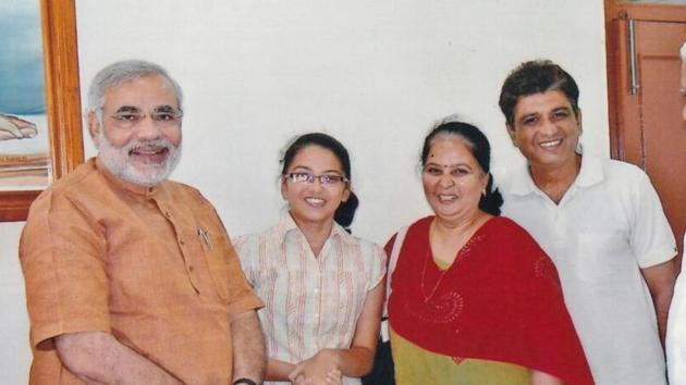 A 2008 photo of Tushar (right), his wife Kshama and Twinkle with then Gujarat CM Narendra Modi. (File Photo) A 2008 photo of Tushar (right), his wife Kshama and Twinkle with then Gujarat CM Narendra Modi. (File Photo)