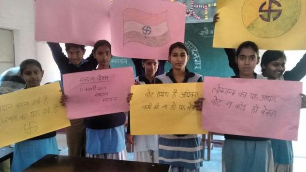 Students will be taking up the activity on January 25, observed as National Voters’ Day, to encourage voting in UP elections. Students will be taking up the activity on January 25, observed as National Voters’ Day, to encourage voting in UP elections.