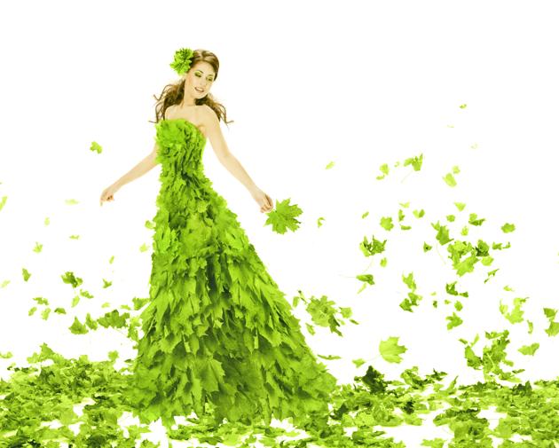 green nature dresses