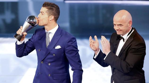 However, the evening belonged to Cristiano Ronaldo as he secured the FIFA best player of the year award. (REUTERS)