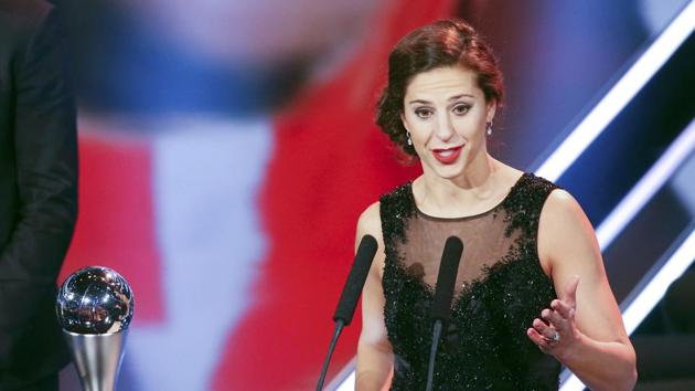 Carli Lloyd of the USA won the FIFA award for the best female player of the year. (REUTERS)