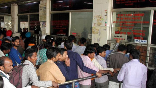 Ticket booking counter at a railway station in Ludhiana.(HT file photo) Ticket booking counter at a railway station in Ludhiana.(HT file photo)