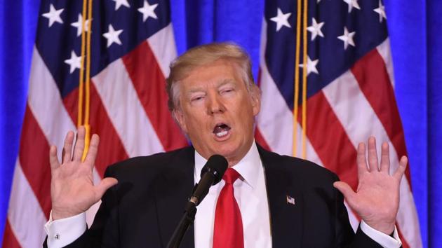 US President-elect Donald Trump answers journalists questions during a press conference on January 11, 2017 in New York. Donald Trump is holding his first news conference in nearly six months Wednesday, amid explosive allegations over his ties to Russia, a little more than a week before his inauguration. (AFP Photo) US President-elect Donald Trump answers journalists questions during a press conference on January 11, 2017 in New York. Donald Trump is holding his first news conference in nearly six months Wednesday, amid explosive allegations over his ties to Russia, a little more than a week before his inauguration. (AFP Photo)