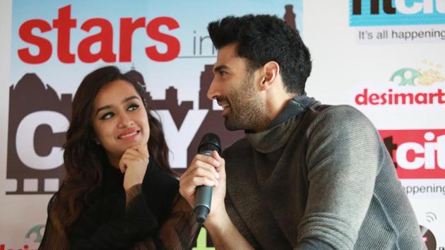 Aditya praised Shraddha for being optimistic on the sets. (amal ks/ht photo) 