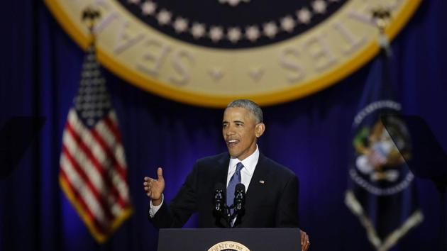 US President Barack Obama speaks during his farewell address in Chicago, Illinois on January 10, 2017 (AFP) US President Barack Obama speaks during his farewell address in Chicago, Illinois on January 10, 2017 (AFP)