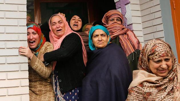 Relatives mourn during the funeral of a civilian who according to local media succumbed to injuries from a tear gas shell fired by the police during a protest.(Reuters File Photo)