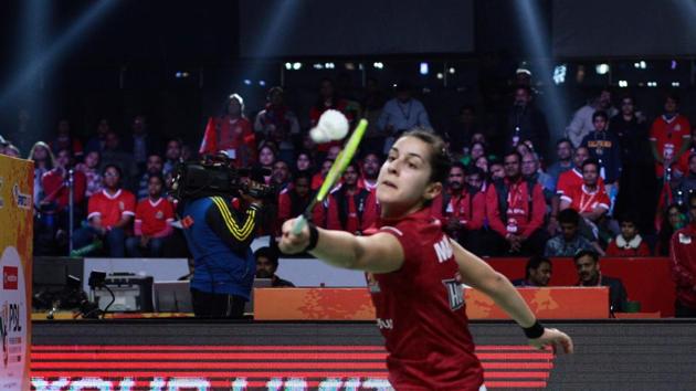 Carolina Marin produced a magnificent display to help Hyderabad Hunters into the semifinal of the Premier Badminton League.(Premier Badminton League)