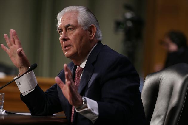 Former ExxonMobil CEO Rex Tillerson testifies during his confirmation hearing on Capitol Hill in Washington, DC. (AFP) Former ExxonMobil CEO Rex Tillerson testifies during his confirmation hearing on Capitol Hill in Washington, DC. (AFP)