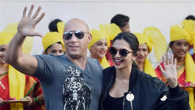 Deepika Padukone welcomes Vin Diesel at Mumbai airport for the promotion of their film xXx: Return of Xander Cage on Thursday. (PTI) Deepika Padukone welcomes Vin Diesel at Mumbai airport for the promotion of their film xXx: Return of Xander Cage on Thursday. (PTI)