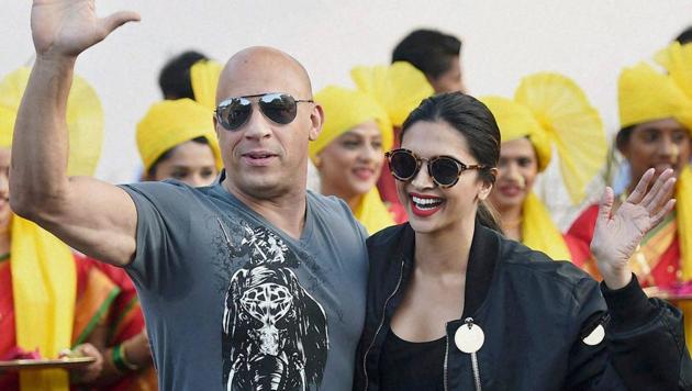 Hollywood actor Vin Diesel and Bollywood star Deepika Padukone at Mumbai airport for the promotion of their film XXX: Return of Xander Cage in Mumbai. (PTI) Hollywood actor Vin Diesel and Bollywood star Deepika Padukone at Mumbai airport for the promotion of their film XXX: Return of Xander Cage in Mumbai. (PTI)