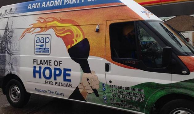The Aam Aadmi Party aims to raise Rs 50 lakh through its “Flame of Hope” campaign in Britain.(Facebook/AAPUnitedKingdom)
