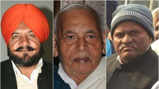 (From left)Congress candidates Joginder Singh Panjgrain, Rajkumar Gupta, and Geja Ram (From left)Congress candidates Joginder Singh Panjgrain, Rajkumar Gupta, and Geja Ram