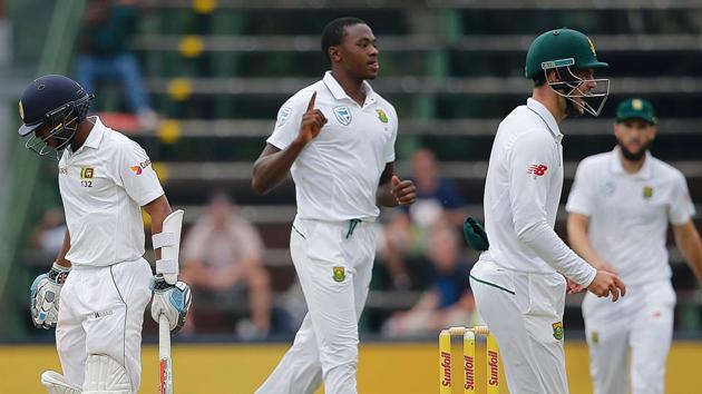 Fast bowlers Kagiso Rabada and Vernon Philander haunted Sri Lanka’s batsmen as South Africa took full control of the third test on Day 2 at the Wanderers. (AFP) Fast bowlers Kagiso Rabada and Vernon Philander haunted Sri Lanka’s batsmen as South Africa took full control of the third test on Day 2 at the Wanderers. (AFP)