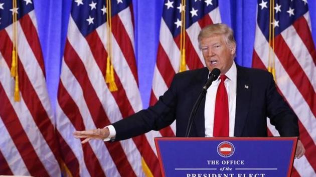 U.S. President-elect Donald Trump speaks during a news conference in the lobby of Trump Tower in Manhattan, New York City, U.S., January 11, 2017. REUTERS/Lucas Jackson U.S. President-elect Donald Trump speaks during a news conference in the lobby of Trump Tower in Manhattan, New York City, U.S., January 11, 2017. REUTERS/Lucas Jackson