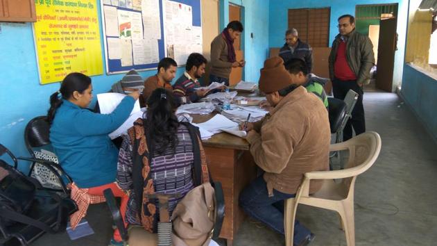 Voters’ list being updated in the city magistrate’s office in Sector 19. Voters’ list being updated in the city magistrate’s office in Sector 19.