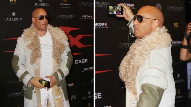 Vin Diesel captures moments from the India promotion of xXx: Return of Xander Cage in Mumbai. (Prodip Guha/HT PHOTO) Vin Diesel captures moments from the India promotion of xXx: Return of Xander Cage in Mumbai. (Prodip Guha/HT PHOTO)
