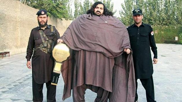 Hayat weighs 435 kgs and eats 10,000 calories a day. His diet involves consuming 36 eggs, 7 pounds of meat and 5 litres of milk in a single day alone(Twitter Photo)