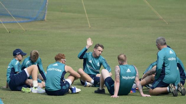 England players get down to practice ahead of the ODI in Pune. (AFP) England players get down to practice ahead of the ODI in Pune. (AFP)