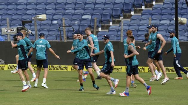 Alex Hales and the other England players have a good workout. (AFP) Alex Hales and the other England players have a good workout. (AFP)